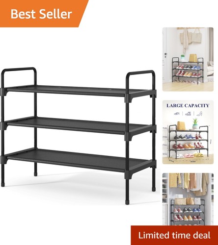 Tier black shoe storage - 3-tier,