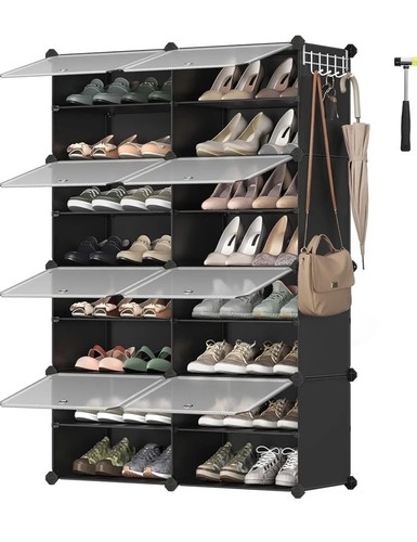 Interlocking shoe rack slot - shoe, rack,8-slot