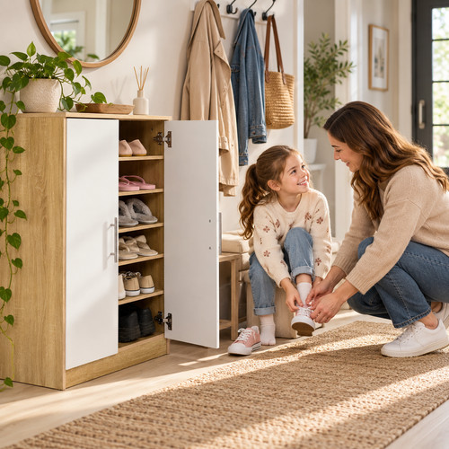 White shoe storage cabinet - cabinet, 5